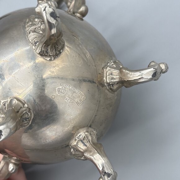 Vintage Birmingham Silver Co. Silver on Copper 2 Set‎ Creamer & Sugar Bowl Lid - Picture 16 of 16